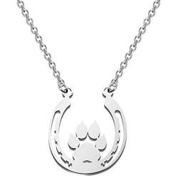 BEKECH Pet Lovers Gift Paw Horseshoe Pendent Necklace Dog Paw Good Luck Charm Horse Shoe Charm Jewelry Gift for Women Girls Dog Owner Pet Sitter