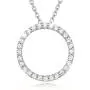 Agvana Sterling Silver 5A Cubic Zirconia CZ Small Open Eternity Circle Dainty Pendant Necklace Earrings Birthday Anniversary Jewelry Gifts for Women Girls Mom Wife Lover Her, 16+2 Inch