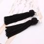 Bohemian Knot Tassel Dangle Earring with Long Silky Thread Fringe Drop Earring Gift for Women girls
