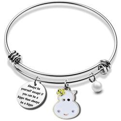 Hippo Bracelet Hippo Lover Gift Always Be Yourself Inspirational Jewelry Hippopotamus Gift(hippo BR)
