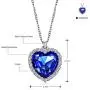 NEOGLORY Blue Crystals Heart Love Shaped Necklaces Jewelry, Heart of The Ocean Necklace from Titanic Crystal Pendant for Women Gift 18+2inch NEOGLORY Blue Crystals Heart Love Shaped Necklaces Jewelry, Heart of The Ocean Necklace from Titanic Crystal Pendant for Women Gift 18+2inch