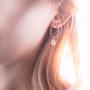 MOLAH 925 Silver Multi-use Hoop Sade Earrings 7-7.5mm Cultured Freshwater Drop White and Black Peacock Pearl 4-in-1 Yellow Gold Plated