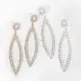 RIAH FASHION Sparkly Rhinestone Chandelier Statement Drop Earrings - Bridal Wedding Crystal Cubic Zirconia Geometric Dangles Rectangle, Teardrop, Pointed Oval Marquise, Rhombus