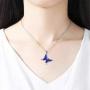 Temperature Sensing Color Changing Butterfly Necklace Colorful Transfer Womens Fashion Pendant Necklaces Stainless Steel Jewelry as Birthday for Women Girls