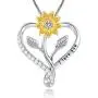 SNZM Heart Sunflower Pendant Necklace for Women Girlfriend Christmas Jewelry I Love You Necklace for Mom Wife SNZM Heart Sunflower Pendant Necklace for Women Girlfriend Christmas Jewelry I Love You Necklace for Mom Wife