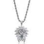 TOPGRILLZ 14K Gold Plated Iced Out CZ Chief Chain Pendant Necklace for Men and Women Fashion Novelty Jewelry TOPGRILLZ 14K Gold Plated Iced Out CZ Chief Chain Pendant Necklace for Men and Women Fashion Novelty Jewelry