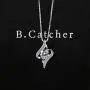B.Catcher Twist Pendant Necklace 925 Sterling Silver Cubic Zirconia with 45 cm Chain
