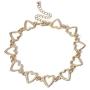 Konpicca 18K Real Gold Plated Chain Choker Necklace Hollow Tiny Butterfly Lucky Heart Link Necklace Minimalist Punk Clavicle Jewelry for Women