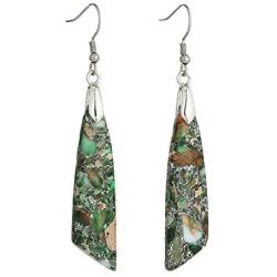 Variety Teardrop Geometric Natural Stone Drop Dangle Earrings for Women