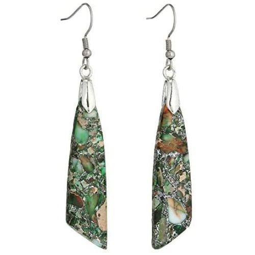 Variety Teardrop Geometric Natural Stone Drop Dangle Earrings for Women
