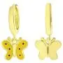 AFFY Jewelry Yellow Enamel Butterfly Drop Earrings In 925 Sterling Silver AFFY Jewelry Yellow Enamel Butterfly Drop Earrings In 925 Sterling Silver