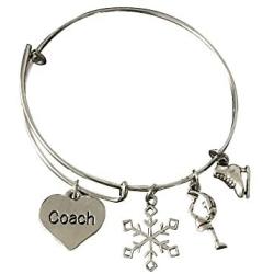 Infinity Collection Ice Skating Coach Bracelet, Figure Skating Jewelry, Ice Skating Jewelry, Ice Skate Charm Bracelet - Perfect Figure Skating Coach Gift