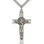 Heartland Mens Sterling Silver St. Benedict Crucifix Pendant USA Made
