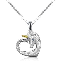 ACJNA 925 Sterling Silver Unicorn Pendant Necklace Jewelry for Girl Women