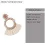 Krun Beaded Tassel Earrings for Women - Bohemian Statement Handmade Hoop Fringe Dangle Earrings, Idea Gift for Mom, Sister and Friend