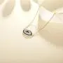 FANCIME Valentines Day Gift Sterling Silver Gold Evil Eye Necklace Cubic Zirconia Simulated Diamond Pendant Necklace Fine Jewelry for Women Girls 16 + 2 inch Extender