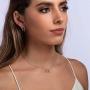 LuckyLy Interlocking Circles Necklace and Earring Set Stainless Steel with Cubic Zirconia