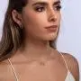 LuckyLy Interlocking Circles Necklace and Earring Set Stainless Steel with Cubic Zirconia