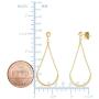 14K Yellow Gold Half Circle Bar Hanging On Chain Drop Earrings