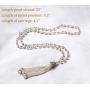BABEYOND 1920s Bridal Pearl Tassel Necklace Earrings Set 20s Vintage Wedding Jewelry Set Gatsby Imitation Pearl Necklace Pearl Tassel Earrings Set