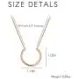 LANE WOODS Geometric Necklace, Dainty Pendant Minimalist and Simple, Cute Necklace 18k Real Gold Plated for Women Girls with Gift Box