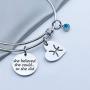 G-Ahora Stainless Steel 12 Zodiac Sign Bracelet with Birthstone Charm Inspiration She Believed She Could Constellation Jewelry