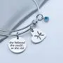 G-Ahora Stainless Steel 12 Zodiac Sign Bracelet with Birthstone Charm Inspiration She Believed She Could Constellation Jewelry