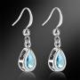 RIZILIA Dangle Drop Pierced Earrings with Pear Cut CZ [7 Colors available] in White Gold Plated, Simple Modern Elegant