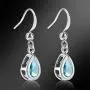 RIZILIA Dangle Drop Pierced Earrings with Pear Cut CZ [7 Colors available] in White Gold Plated, Simple Modern Elegant