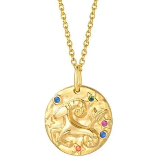 Agvana Constellation Necklaces for Women 14k Gold Plated 925 Sterling Silver CZ Coin Zodiac Pendant Fashion Jewelry Unique Gifts for Women Girlfriend Bestfriend Girls&nbs Agvana Constellation Necklaces for Women 14k Gold Plated 925 Sterling Silver CZ Coin Zodiac Pendant Fashion Jewelry Unique Gifts for Women Girlfriend Bestfriend Girls&nbs