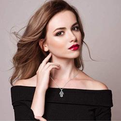Hamsa Hand Necklace,925 Sterling Silver Pendant Jewelry for Women Men,Sacred Vintage Hand of Fatima Evil Eye Pendant with Fine Jewelry Gift Womens Path of Symbols Success Friendship Lotus Charm