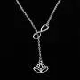 FUSTMW Yoga Lotus Flower Y Necklace Infinity Love Pendant Yoga Lovers Jewelry Yogi Gifts (Silver) FUSTMW Yoga Lotus Flower Y Necklace Infinity Love Pendant Yoga Lovers Jewelry Yogi Gifts (Silver)
