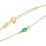 GELIN 14k Solid Gold Teardrop Evil Eye Bangle Bracelet | Evil Eye Jewelry for Women