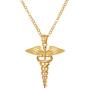 Ineffable Stainless Steel Retro Double Snakeskin Medical Rescue Logo Pendant Angel Wing Pendant Necklace