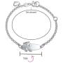 Personalized Name Bar Teddy Bear ID Identification Bracelet Women Teen 925 Silver Sterling Small Wrists 5-6 Inch Adjust