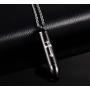 Dreamstone Stainless Steel Cross Bullet Pendant Necklace,Urn Necklaces for Cremation Ashes,Free Chain 20''
