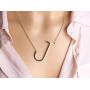 RINHOO Sideways Large Initial Necklace Gold Big Letter Script Name Stainless Steel Pendant Monogram Necklace for Women Gift(from Alphabet 26 A-Z)