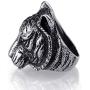 Tiger Head Ring for Men, Vintage Gothic Tribal Biker Tiger Skull Ring, Retro Tiger Totem Rings, Tiger Signet Amulet Ring, Viking Animal Tiger Jewelry Gift for Men Boys