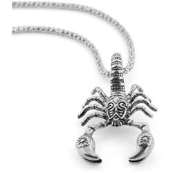 Scorpion Pendant Necklace for Men, Gothic Scorpion King Necklace with 23.6” Chain, Punk Rock Scorpion Amulet Necklace, Scorpio Necklace, Constellation Jewelry Gift for Men Boys
