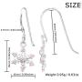 AUBE JEWELRY Hypoallergenic 925 Sterling Silver Frozen Snowflake Dangle Earrings Adorned with Pink Cubic Zirconia for Women