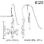 AUBE JEWELRY Hypoallergenic 925 Sterling Silver Frozen Snowflake Dangle Earrings Adorned with Pink Cubic Zirconia for Women