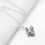 YFN Bee Necklace Sterling Silver Bumble Bee Queen Bee Bumblebee Honeycomb Pendant Necklace