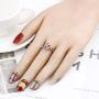 Harley Quinn Ring Poker Shape for Women Suicide Squad Red Crystal Cubic Zirconia Wedding Party Costume Jewelry