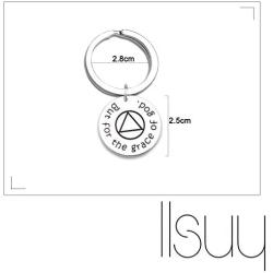 LLsuy Sobriety Gift Addiction Recovery Serenity Keychain But for The Grace of God Keychain AA Symbol Charm New Beginnings Jewelry