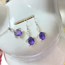 Crystal Turtle Pendant Necklace Earring Set, Cute Animal Sea Turtle Clavicle Necklace Drop Earrings Jewelry Set