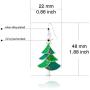 RareLove Green Christmas Tree with Star Red Rhinestone Pierced Dangle Earrings CZ Crystal Silver Plated Alloy Holiday For Women Girls