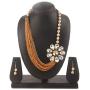 Efulgenz Fashion Chunky Multi Layered Faux Pearl Crystal Floral Statement Necklace Earrings Costume Jewelry Set (Color Options)