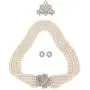 Utopiat flapper costume jewelry set-Audrey Hepburn Breakfast at Tiffanys Bridal Pearl Jewelry Set for Flapper Vintage Costume, silver, Large