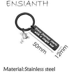 ENSIANTH Every Journey Starts with A Single Hop Keychain Frog Lover Gifts Travel Quote Motivational Jewelry Graduation Student Gift
