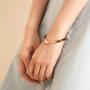 MLOVEY Love Friendship Bracelet Bangle Gold Rose Gold Silver with Cubic Zirconia Stones Stainless Steel Hinged Jewelry with Crystal Oval Bracelet Birthday Women Teen Girls